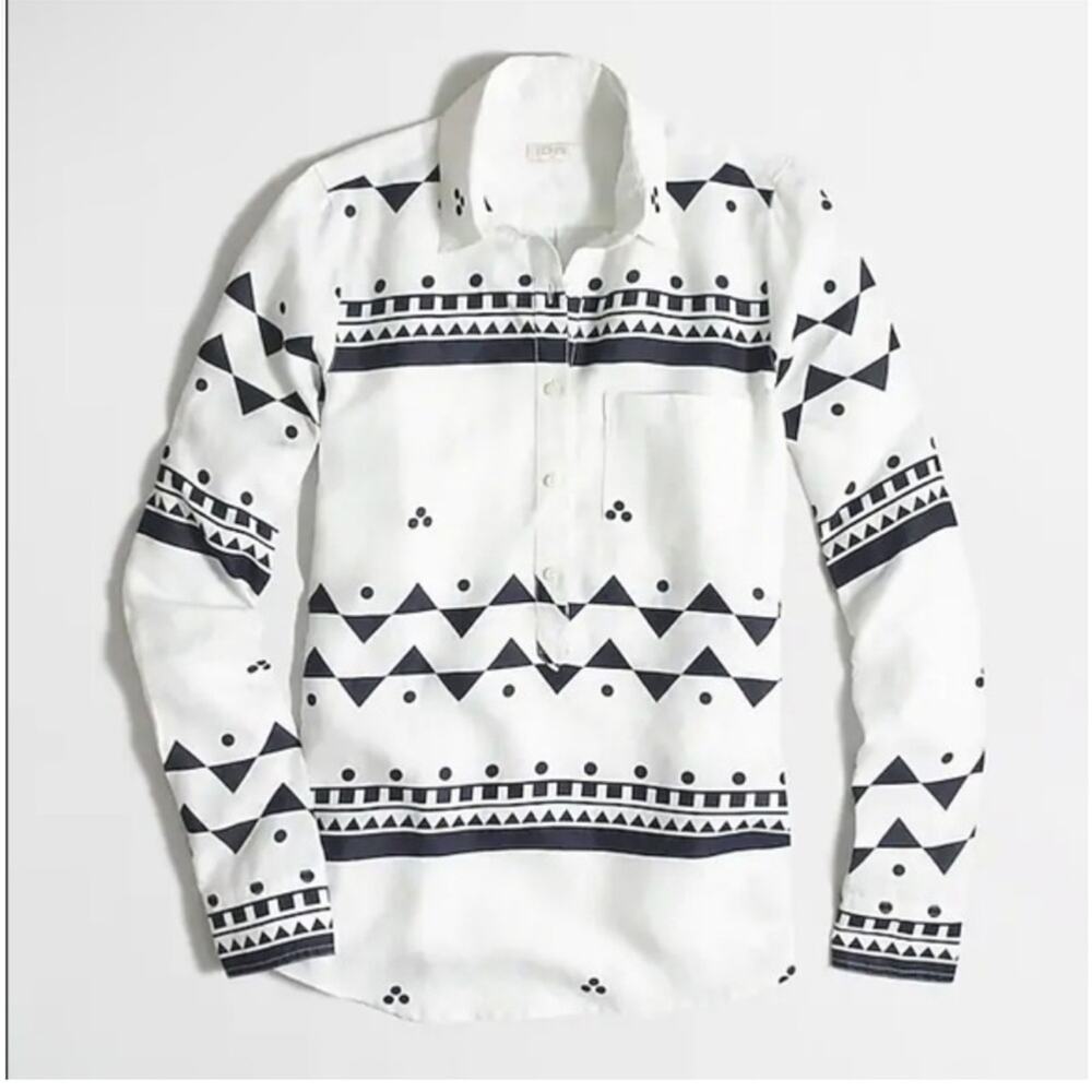 J. Crew Factory Printed Linen Tunic Size S